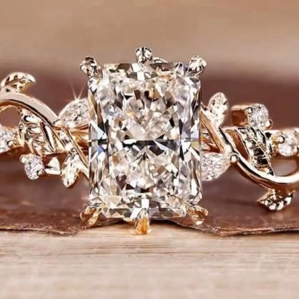 18k gold plated stainless steel CZ ring